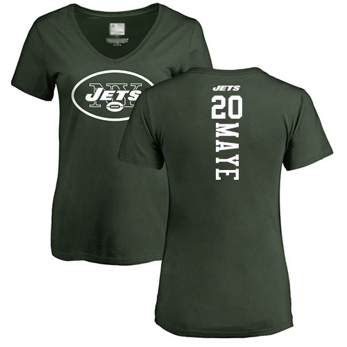 New York Jets Green Women Marcus Maye Backer NFL Football #20 T Shirt